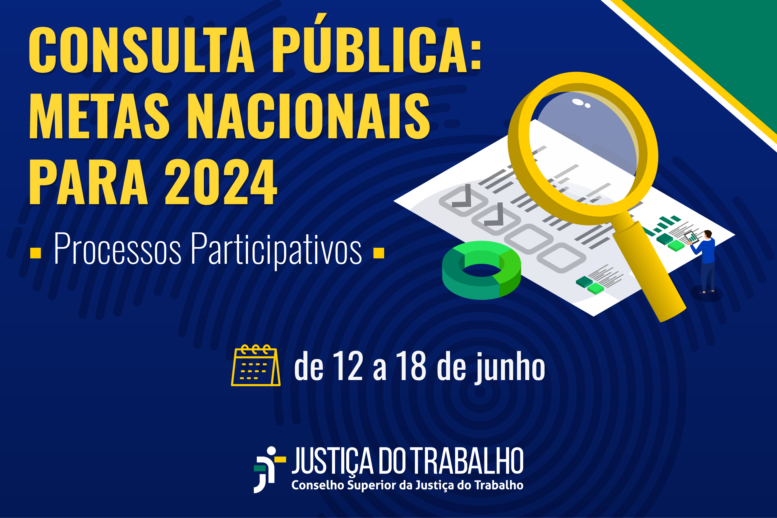 Arte sobre a consulta pública sobre metas nacionais para 2024. 