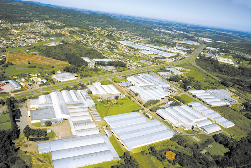 Foto aérea do Distrito Industrial de Santa Cruz do Sul