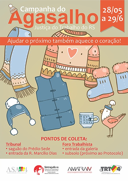 Cartaz da Campanha do Agasalho do TRT-RS.