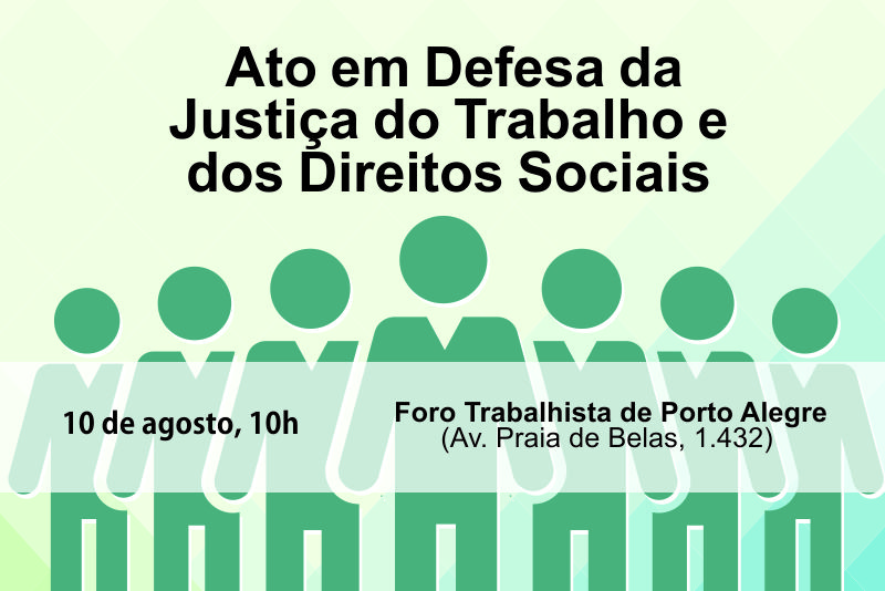 Imagem ilustrativa com bonecos representativos de pessoas para Ato em Defesa da Justiça do Trabalho e dos Direitos Sociais