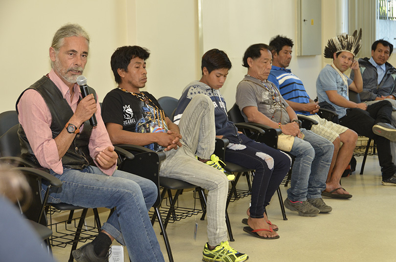 roda de conversas com lideranças guarani na Escola Judicial
