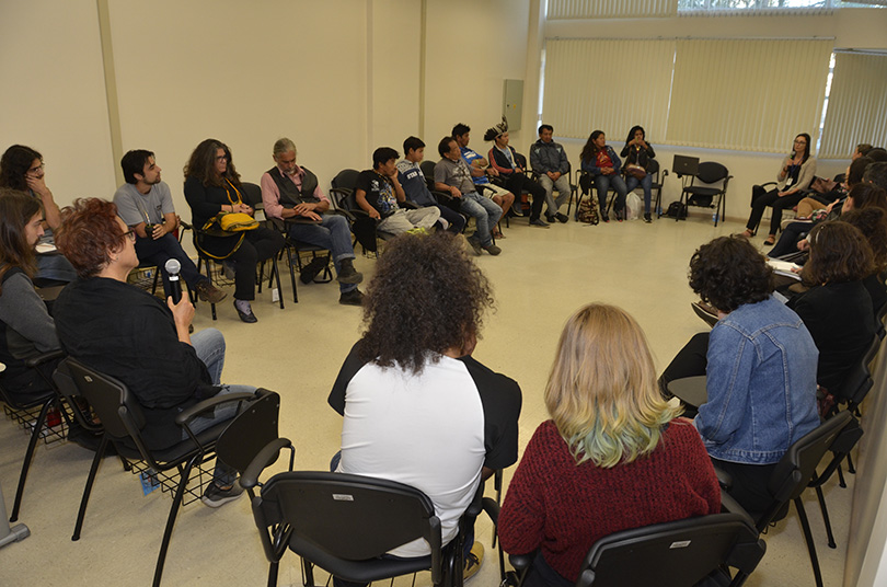 roda de conversas com lideranças guarani na Escola Judicial