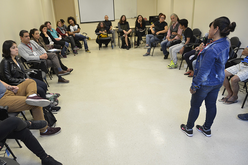 roda de conversas com lideranças guarani na Escola Judicial