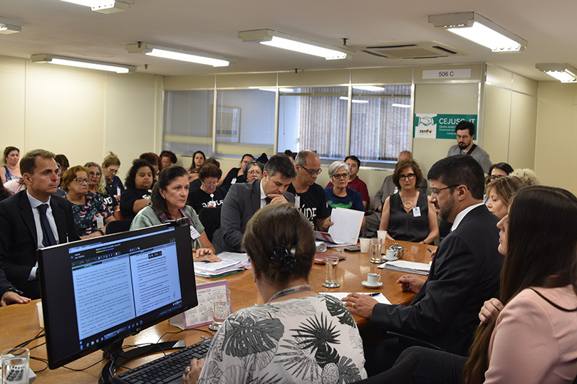 Foto da audiência de mediação