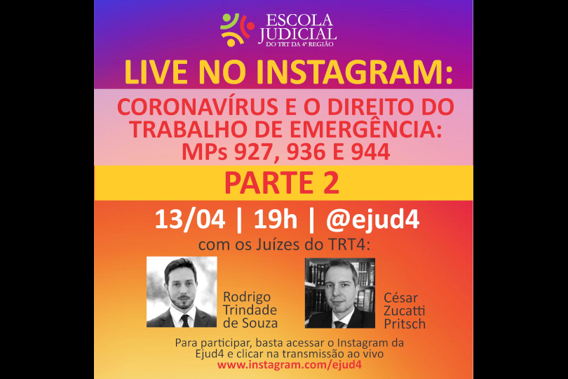 Arte de divulgação da palestra, contendo as principais informações e as fotos dos palestrantes.