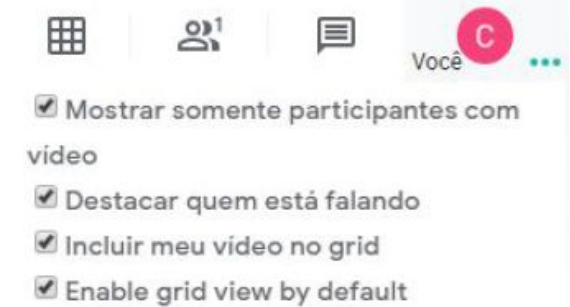 opções do grid view, conforme listadas no texto a seguir