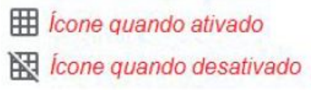 imagens do ícone do grid view ativado e desativado
