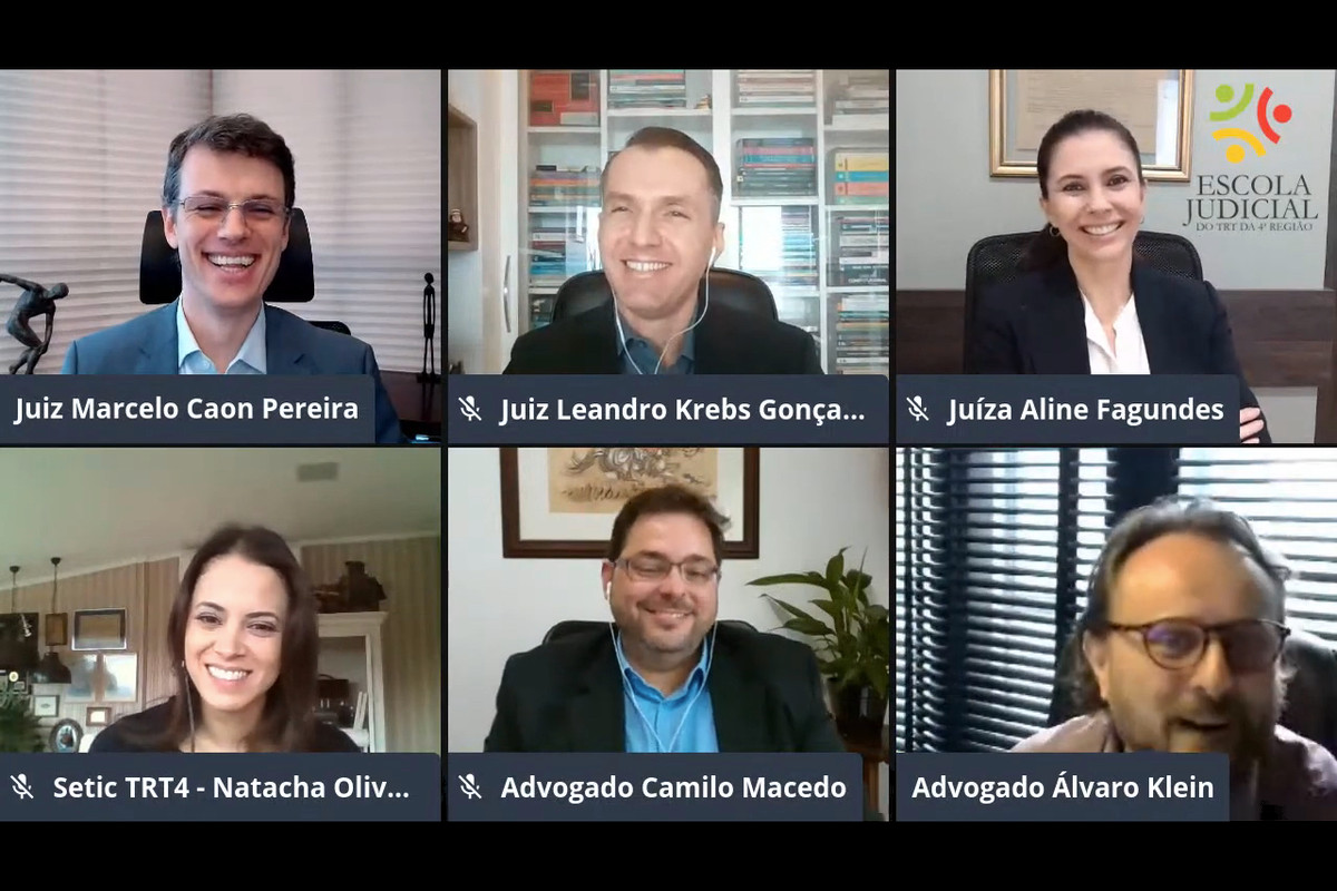 foto da videoconferência com imagens dos participantes