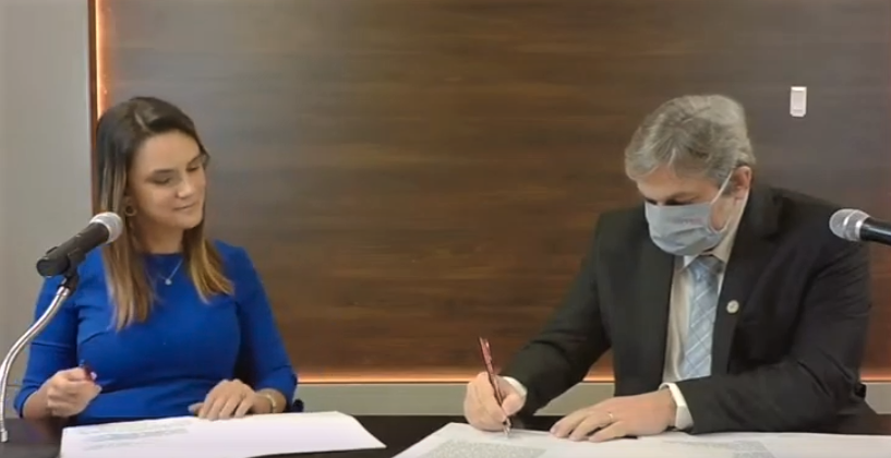 Printscreen de momento da fala de Tiago Mallmann