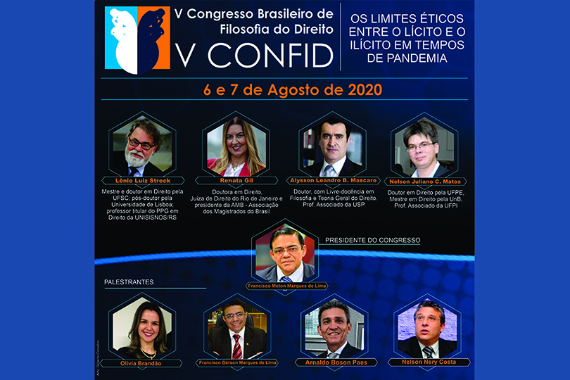 Pra cego ver: Convite para o evento, com informações e fotos dos participantes.