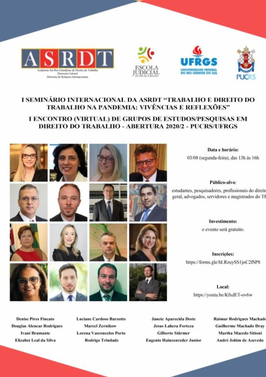 Arte de divulgação do evento, contendo as principais informações e as fotos dos palestrantes