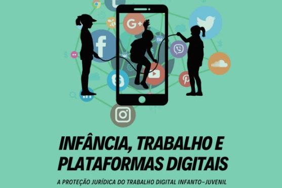 capa do livro, com arte de crianças pulando corda em frente a um celular e vários logos de plataformas digitais