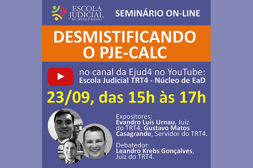 Pra Cego Ver: card com foto dos participantes e informações sobre o seminário.