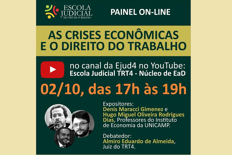 Pra Cego Ver: imagem com as fotos dos participantes e informações sobre o painel.