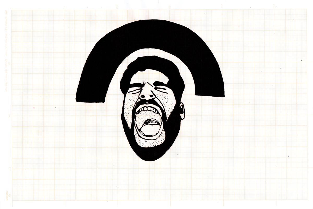 Aprendi a desenhar meus silêncios. Nanquim sobre papel. 2020