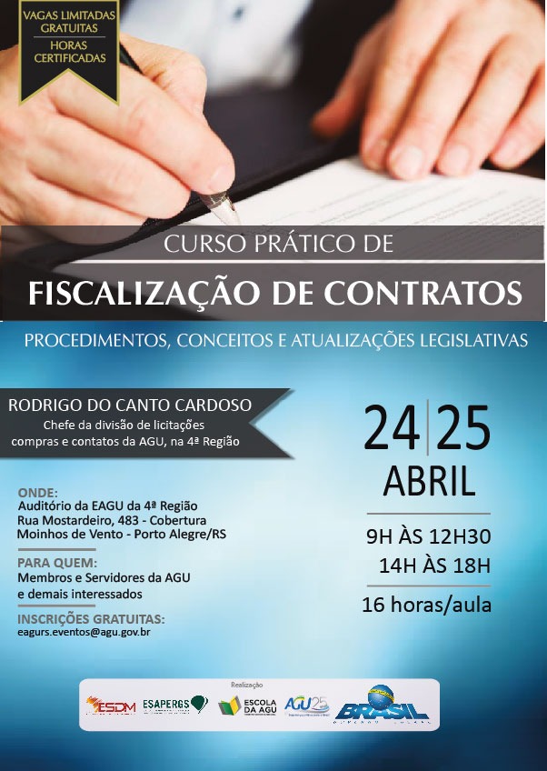 Divulgação: Curso Prático de Fiscalização de Contratos - Procedimentos ...