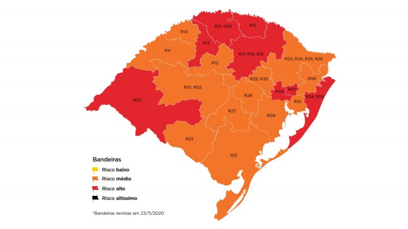 Mapa de Distanciamento Controlado do RS