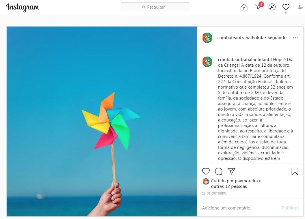 captura de tela de post do instagram