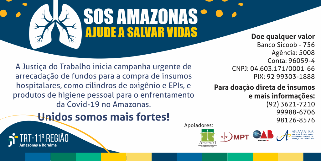 Arte da campanha "SOS Amazonas: ajude a salvar vidas”