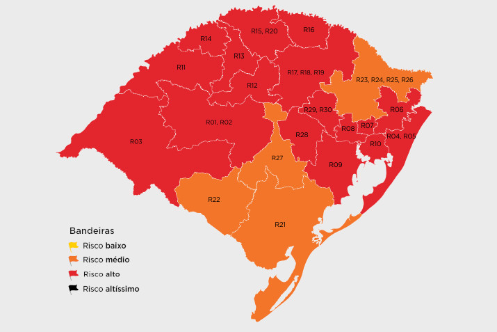 Mapa de Distanciamento Controlado do RS