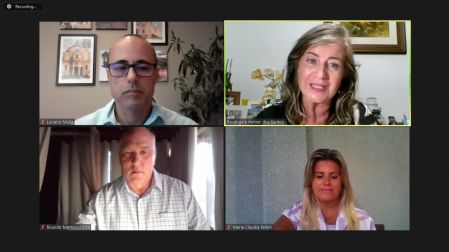 Foto da videoconferência com imagens de alguns participantes