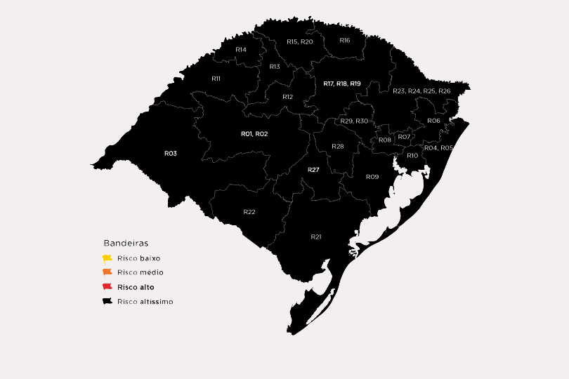 Mapa de Distanciamento Controlado do RS