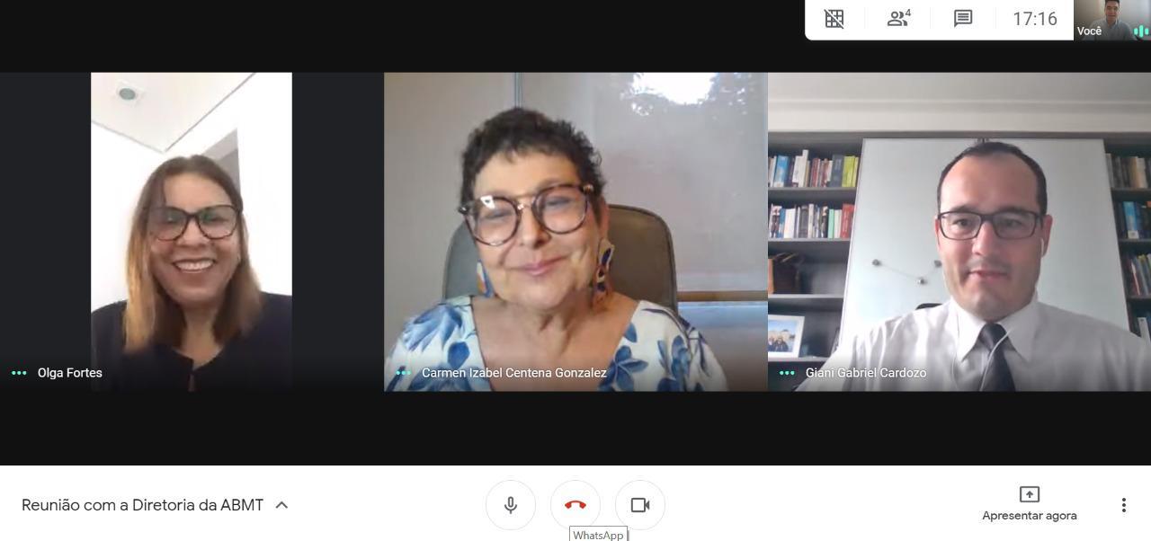 Captura de tela com mosaico de participantes da reunião