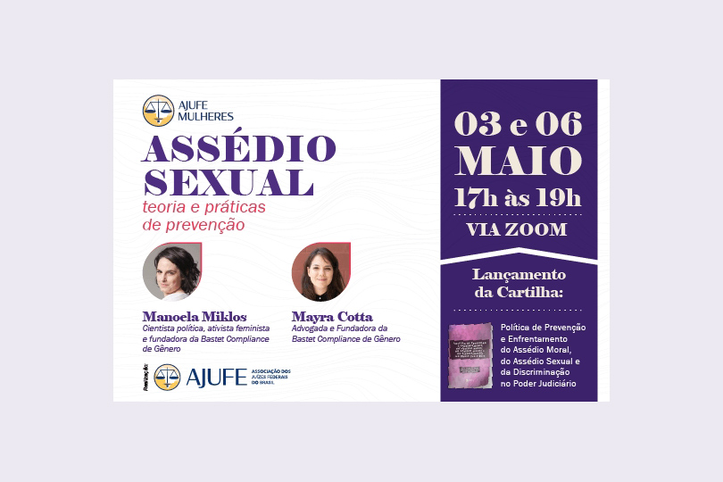 Pra Cego Ver: card com informações sobre o evento e foto das palestrantes