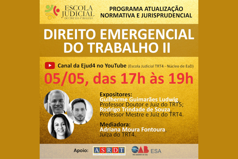 Arte de divulgação do evento, contendo as principais informações e as fotos dos palestrantes