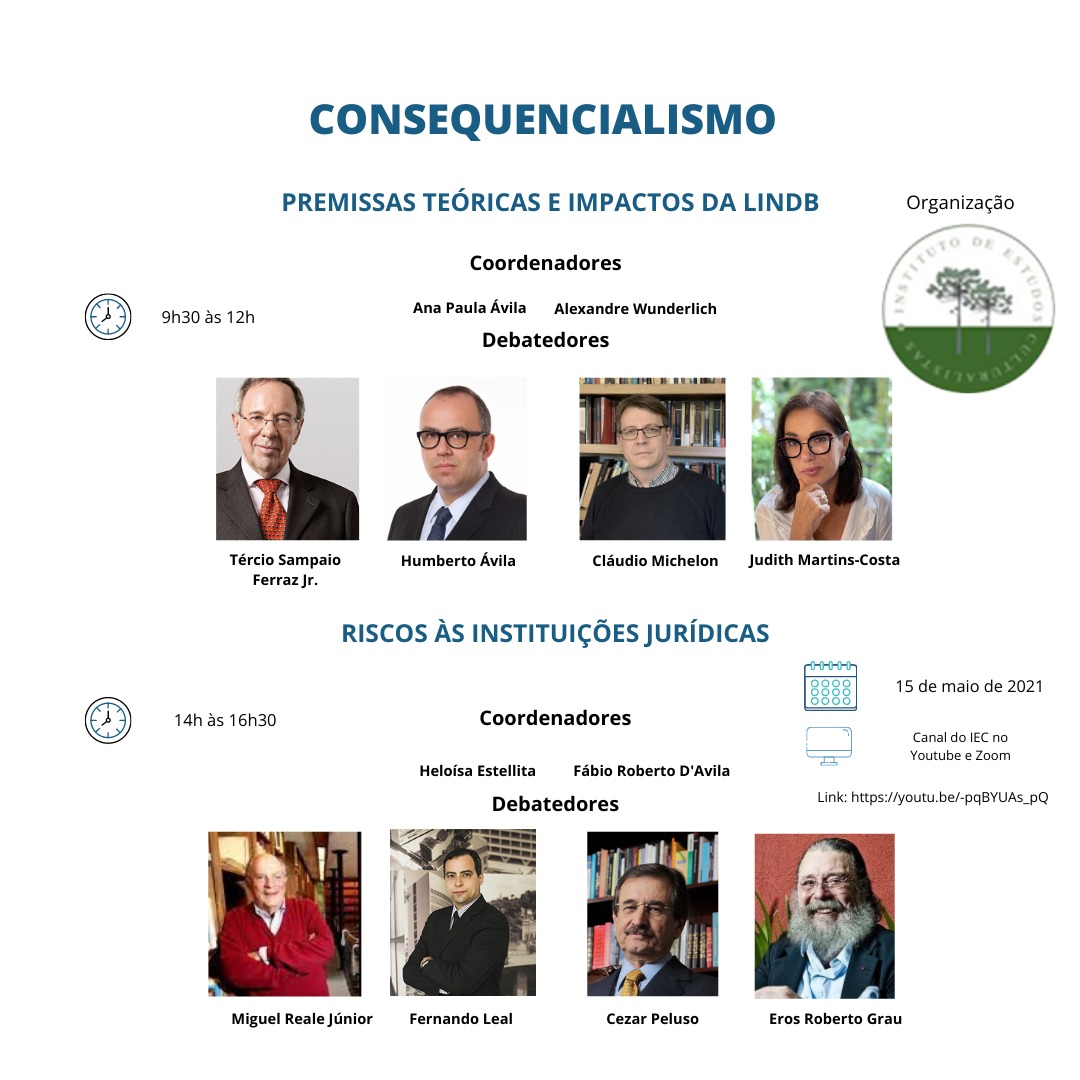 Cartaz de divulgação, com fotos e nomes dos palestrantes.