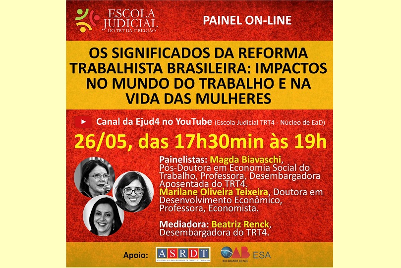 Pra Cego Ver: Card com informações sobre o evento e foto das participantes