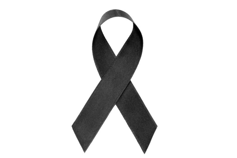 Foto ilustrativa de um laço negro, representação de luto