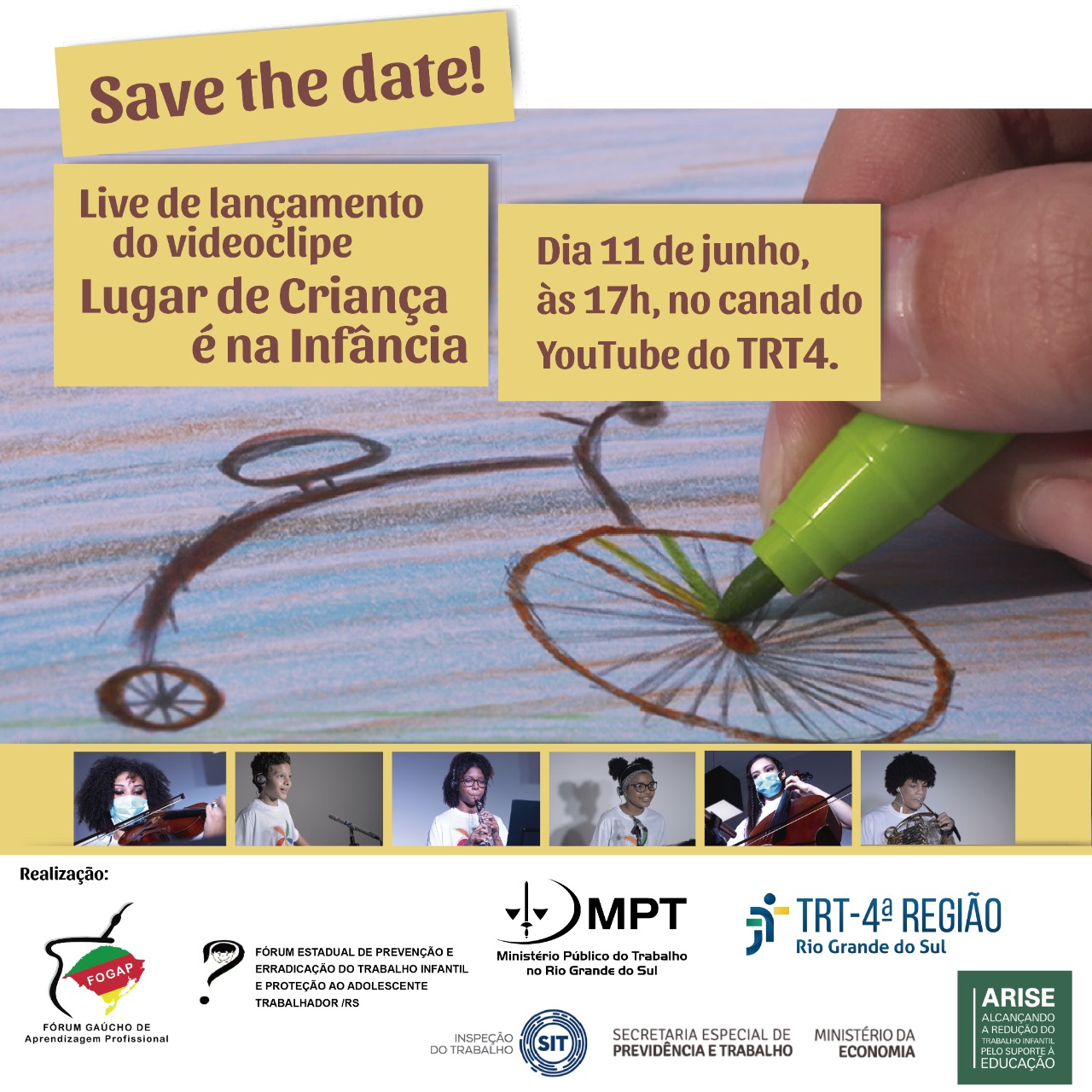 Arte com as informações do evento