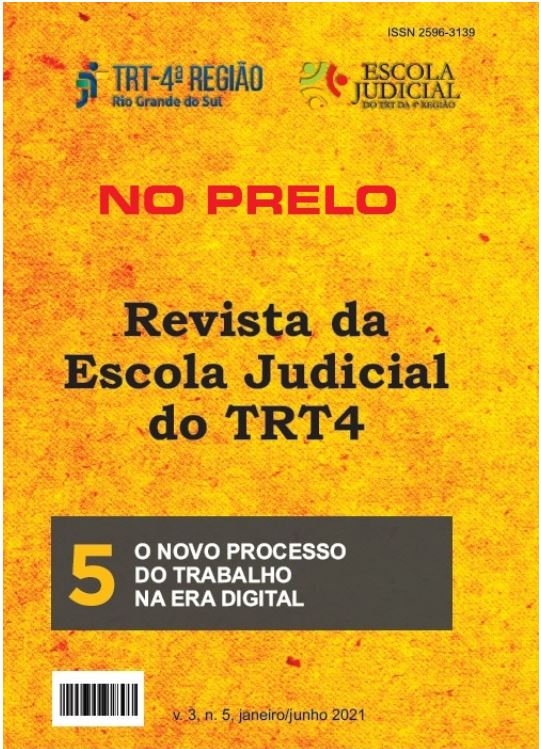 Versão "no prelo" do fascículo nº 5 da Revista da Escola Judicial do TRT4