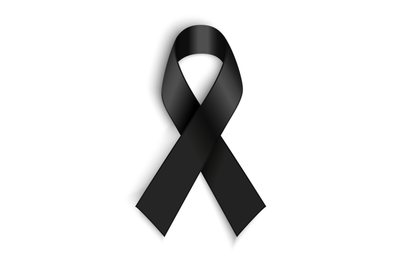 Ilustração representando um laço negro, símbolo de luto