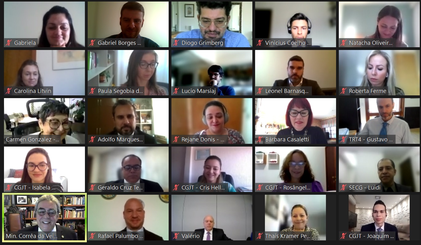 Reunião do corregedor-geral com servidores do TRT-RS, gestores das áreas envolvidas na correição ordinária.