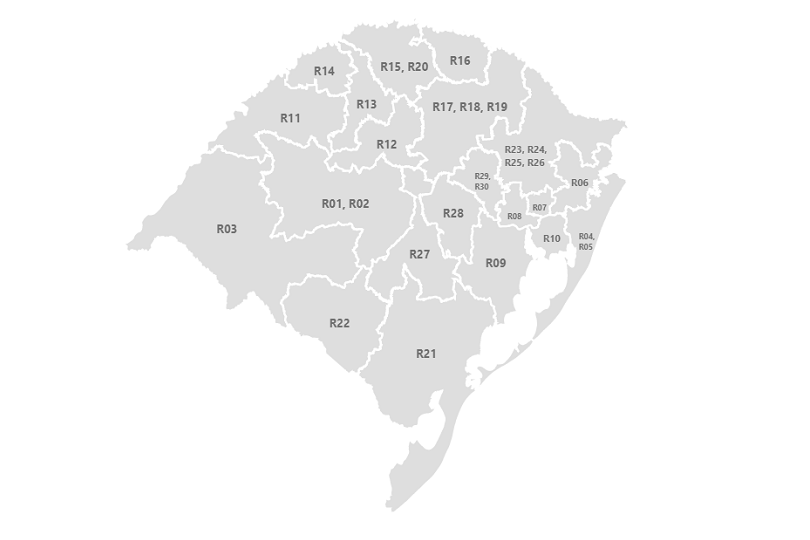 Mapa do Sistema 3As, sem indicação de alertas nas regiões.