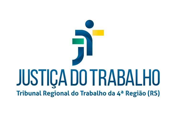 Logo da Justiça do Trabalho, nas cores azul, verde e amarelo.