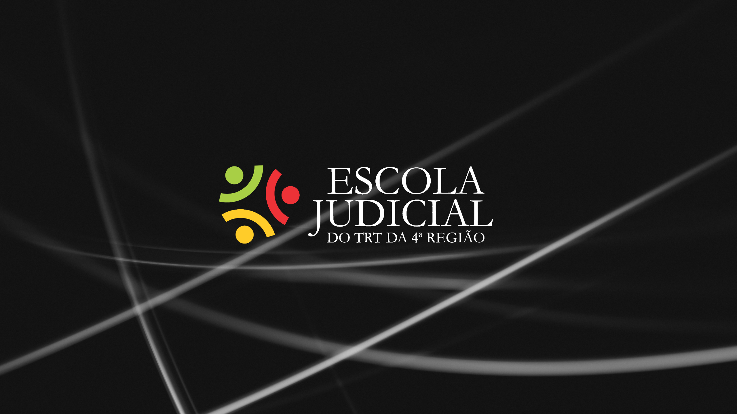 Logotipo da Escola Judicial do TRT4 em fundo preto.
