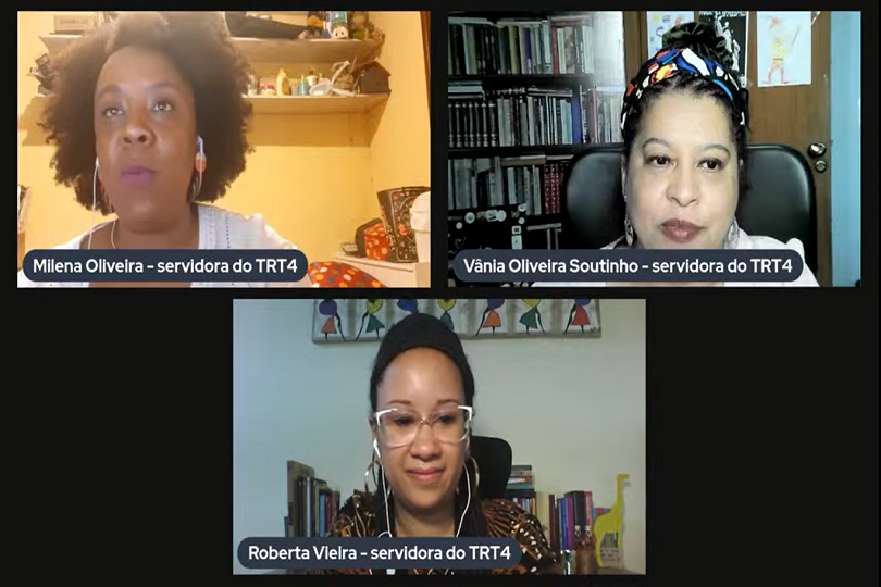 Servidoras Milena de Cássia Silva de Oliveira, Vânia Teresinha Oliveira Soutinho e Roberta Liana Vieira.