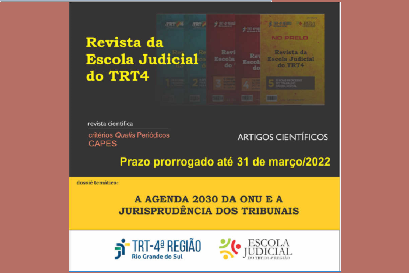 Card com informações sobre a prorrogação do prazo de recebimento de artigos para publicação na Revista Científica da EJud4