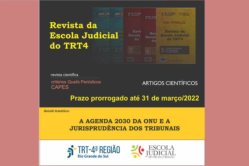 Card nas cores preta e amarela e informações sobre a revista científica, com o texto "prazo prorrogado até 31 de março".