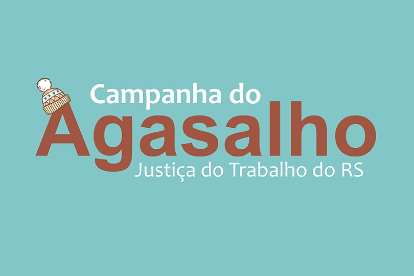 Marca da Campanha do Agasalho da Justiça do Trabalho do RS. Uma toca "veste" a letra A de Agasalho.