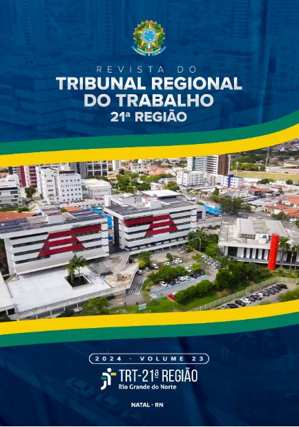 imagem da capa da edição que traz ao fundo a imagem do TRT21.