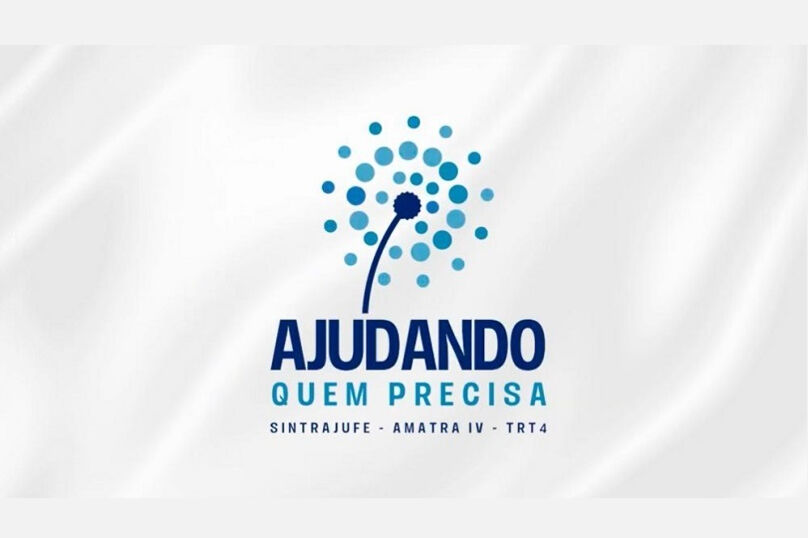 Logomarca da campanha "Ajudando quem Precisa" é o desenho estilizado de uma flor de dente de leão na cor azul, com as pétalas/pontos azuis que se espalham com o vento. A ideia é de espalhar solidariedade.