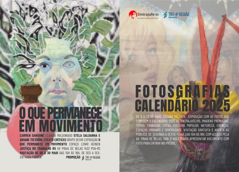 montagem com os cartazes de divulgação dos dois eventos