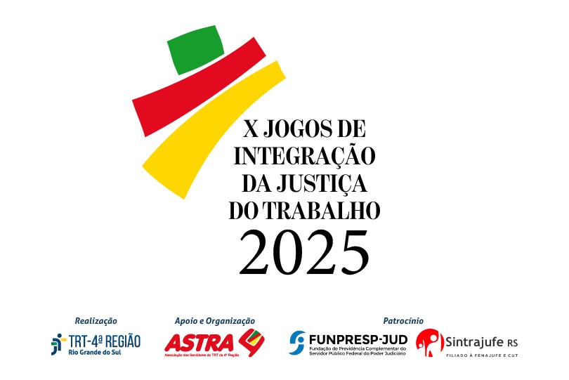 Logo da Associação dos Servidores do TRT da 4ª Região (Astra4) em um fundo branco. Abaixo, as entidades responsáveis pela realização do evento.