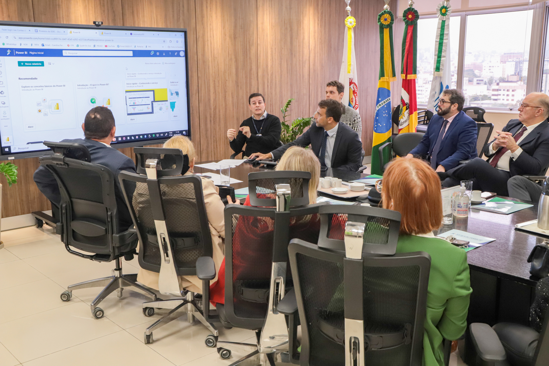 Apresentação dos painéis de business inteligence