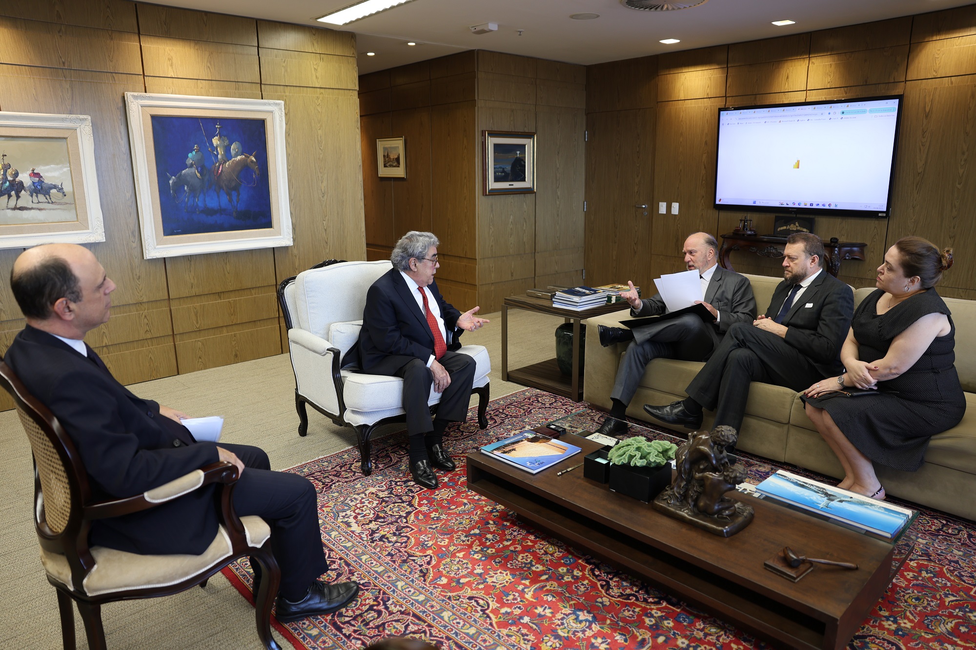 Reunião com o ministro Aloysio Corrêa da Veiga, no TST