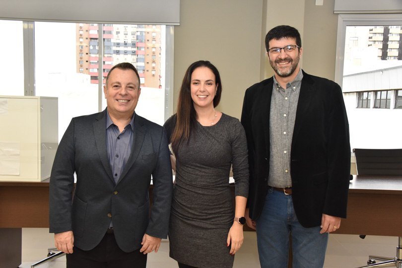 Márcio Amaral, Rachel Mello (candidata à secretária-geral) e Francisco Rossal